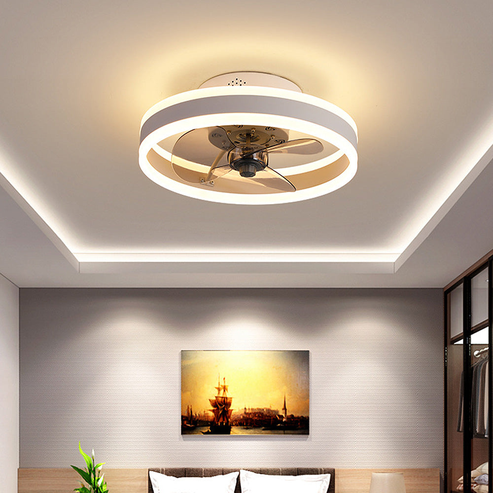 Modern Round Living Room Ceiling Fan With LED Light