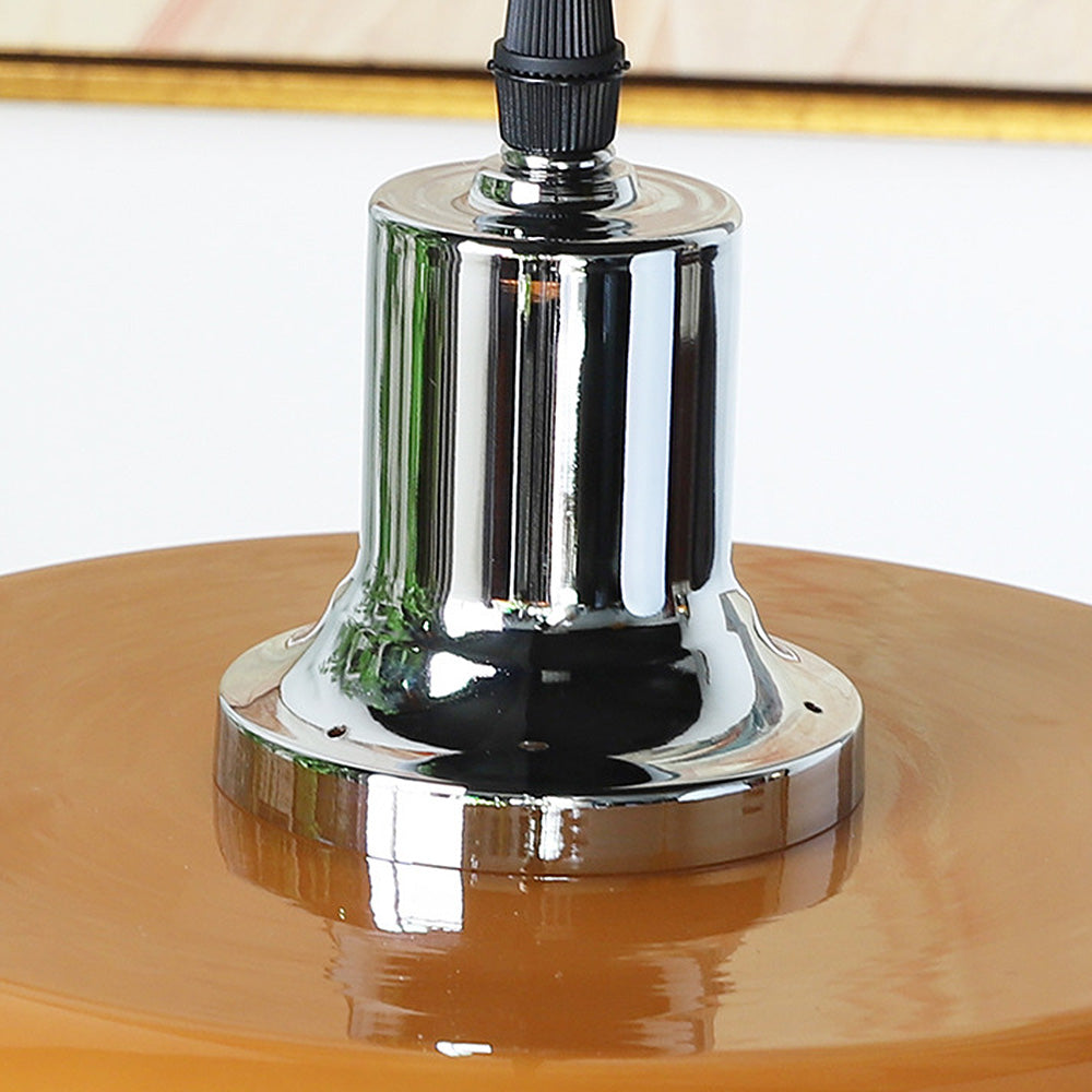 Bauhaus Dome Simple Amber Glass Pendant Light