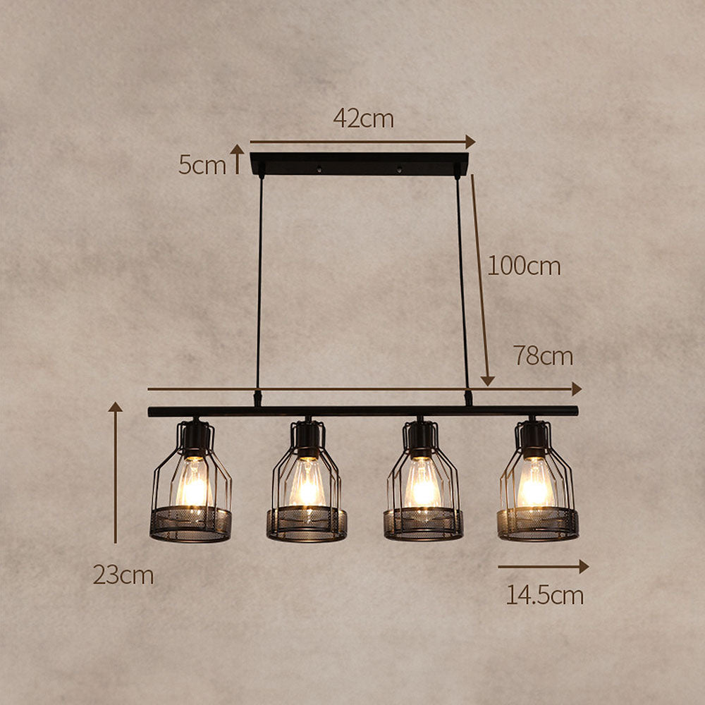 Multi-Bulbs Vintage Pendant Light For Dining Room