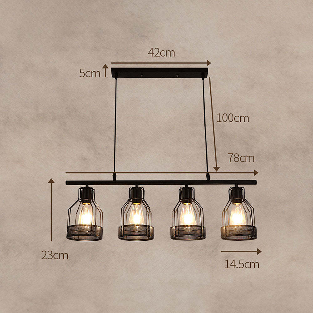 Multi-Bulbs Vintage Pendant Light For Dining Room