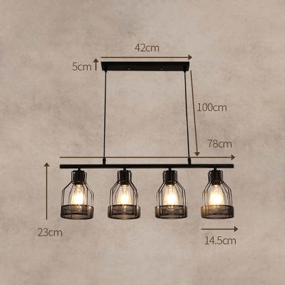 Multi-Bulbs Vintage Pendant Light For Dining Room