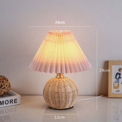 Modern Simple Bamboo Weaving  Bedroom Table Lamps