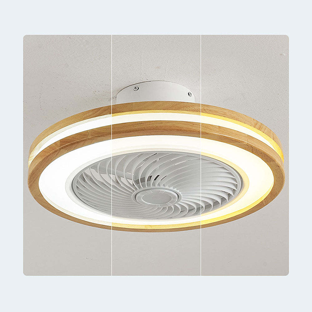 Modern Minimalism Wood Ceiling Fans With LED Lights