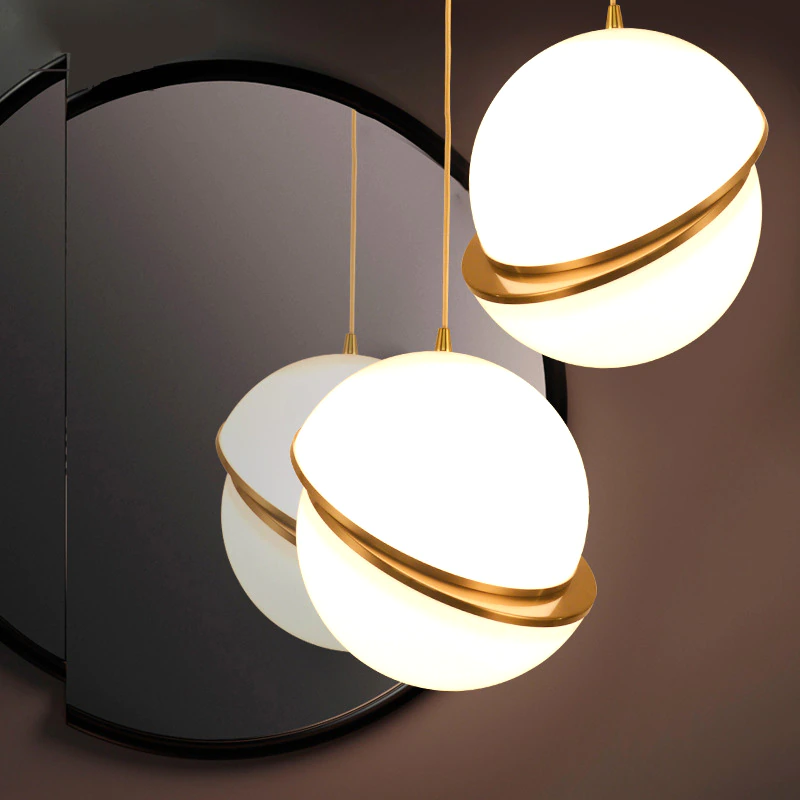 Modern White Misplaced Ball Pendant Light