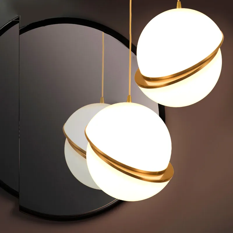 Modern White Misplaced Ball Pendant Light