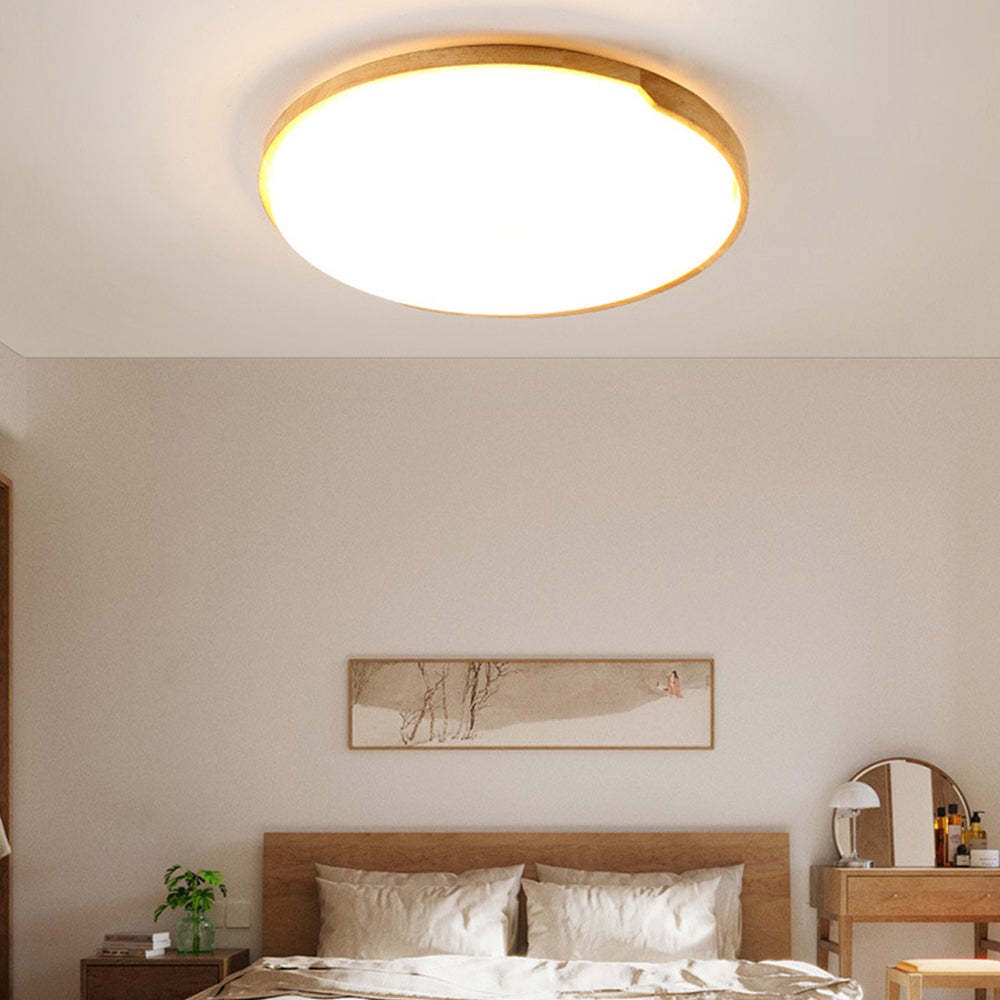 Classic Retro Wood And Acrylic LED Ceiling Light For Living Room