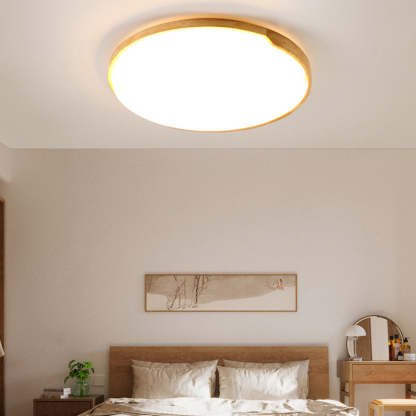 Classic Retro Wood And Acrylic LED Ceiling Light For Living Room