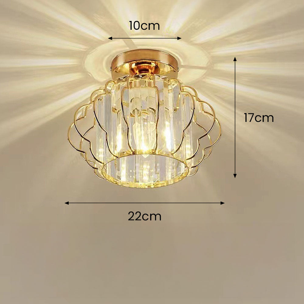 Modern Luxurious Gold Crystal Hallway Ceiling Light