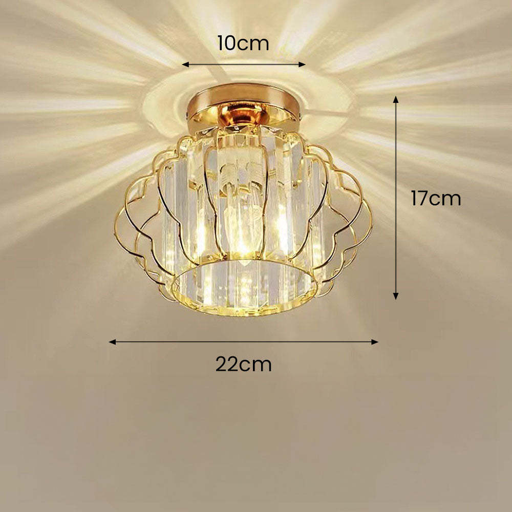Modern Luxurious Gold Crystal Hallway Ceiling Light