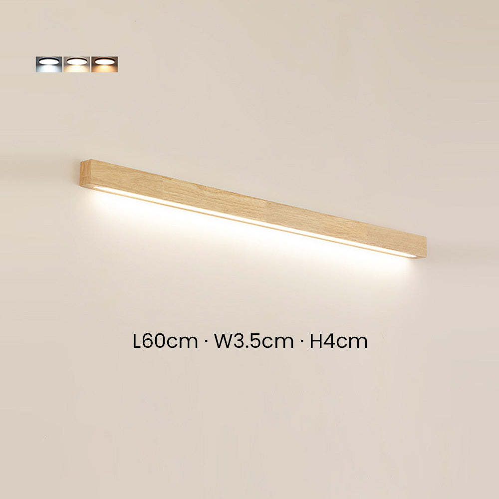 Nordic Wood Simple Mirror Bathroom Wall Lighting