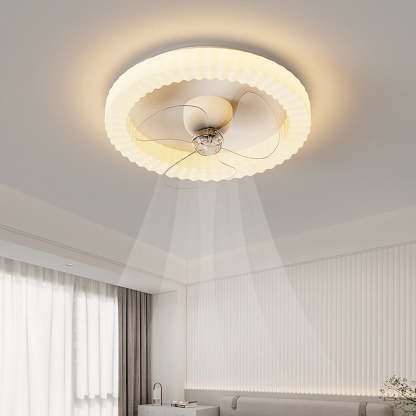 White Round Design Ceiling Fan With LED Lighting