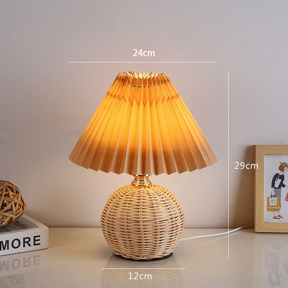 Modern Simple Bamboo Weaving  Bedroom Table Lamps