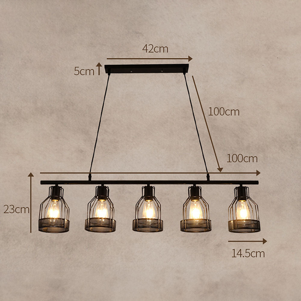 Multi-Bulbs Vintage Pendant Light For Dining Room