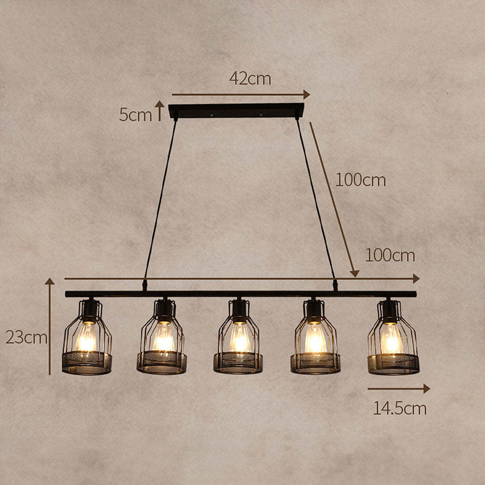 Multi-Bulbs Vintage Pendant Light For Dining Room