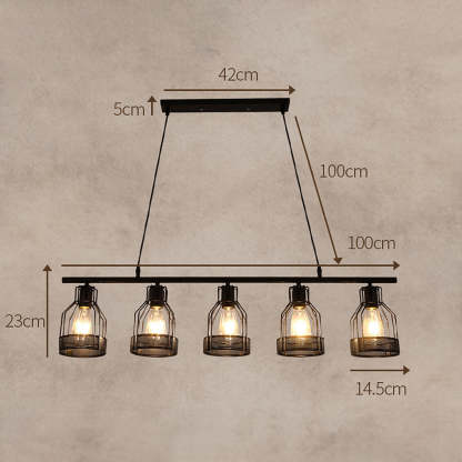 Multi-Bulbs Vintage Pendant Light For Dining Room