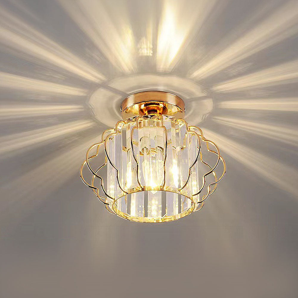 Modern Luxurious Gold Crystal Hallway Ceiling Light