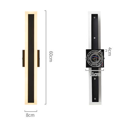 Sleek Architectural Vertical Rectangle Frame Front Door Lights for Luxury House Entrance