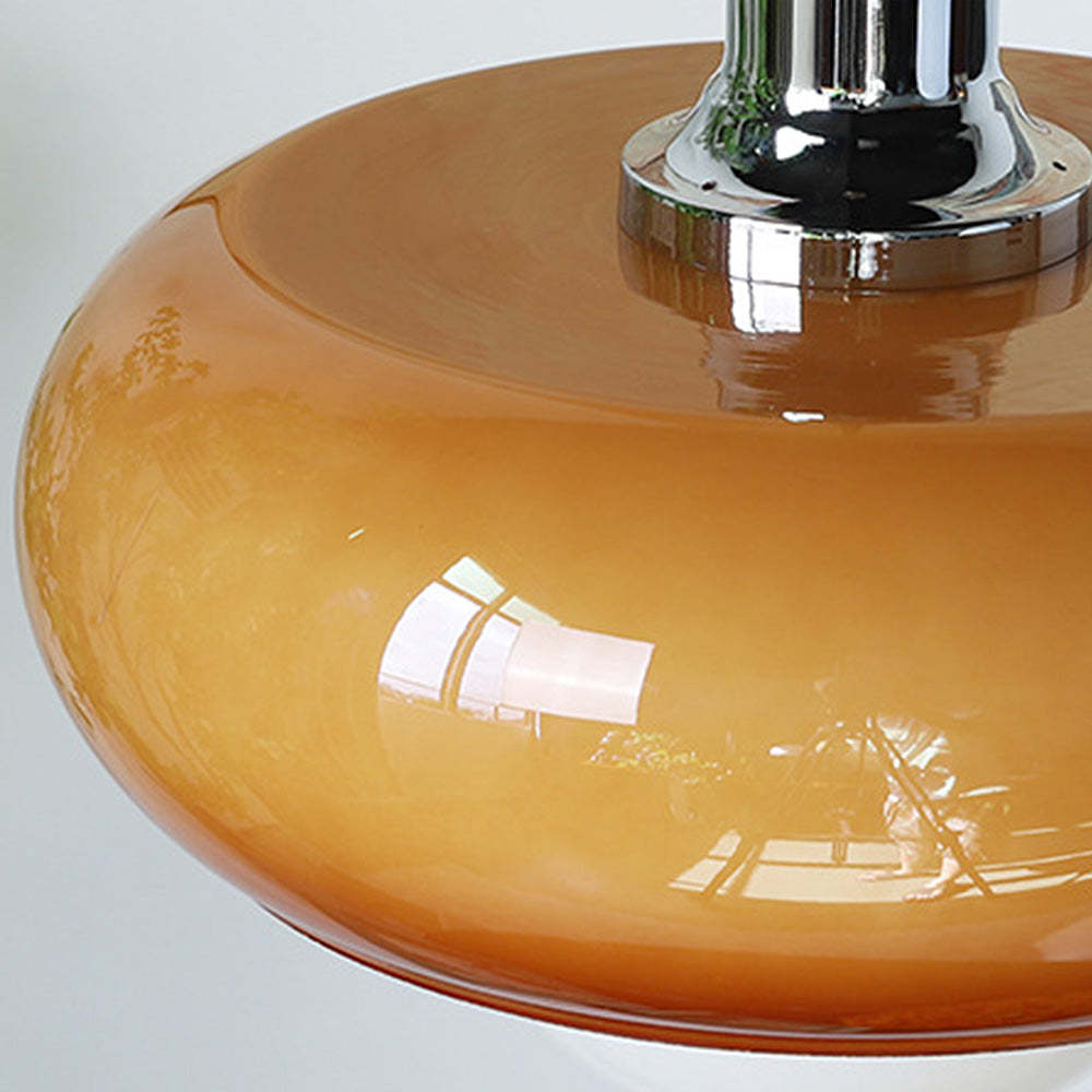 Bauhaus Dome Simple Amber Glass Pendant Light