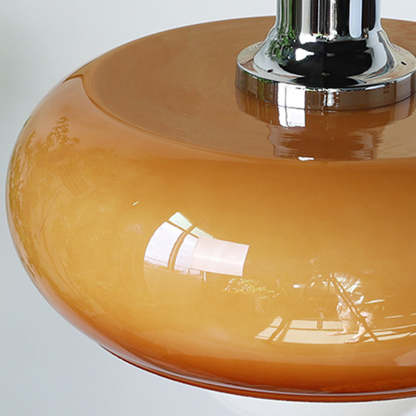 Bauhaus Dome Simple Amber Glass Pendant Light