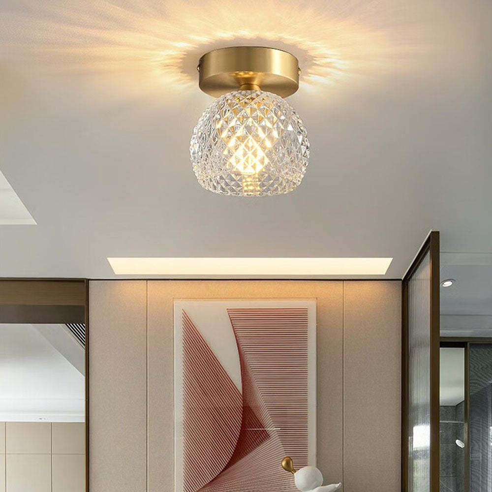 Contemporary Mini Glass Hallway Ceiling Light