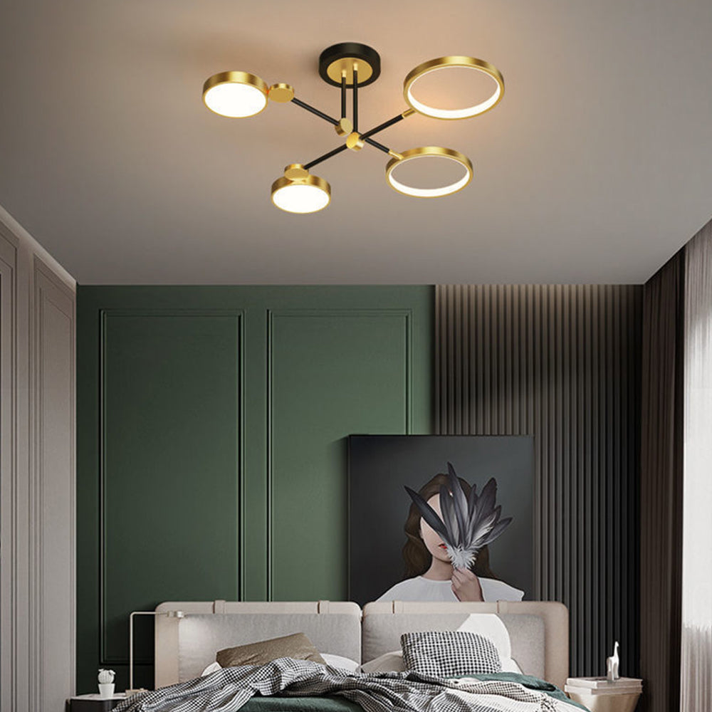 Modern LED Gold and Black Bedroom Ceiling Light