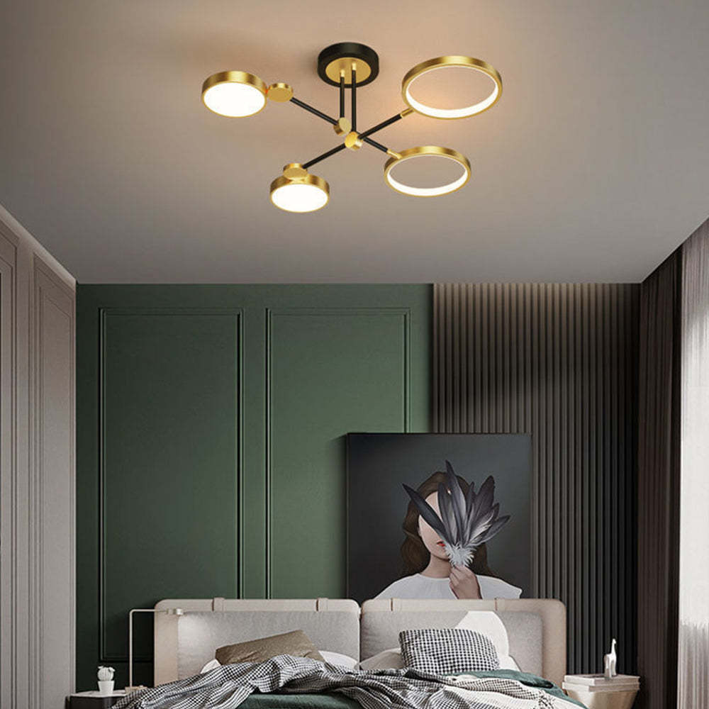 Modern LED Gold and Black Bedroom Ceiling Light