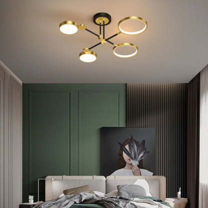 Modern LED Gold and Black Bedroom Ceiling Light