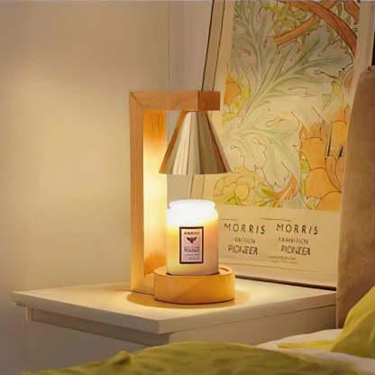 Simple Wood Bedroom Candle Warmer Lamp