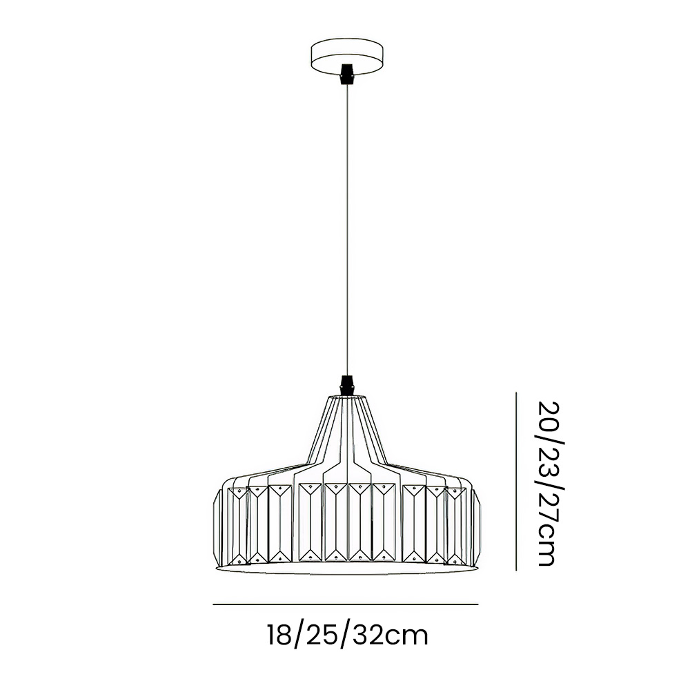 Modern Black Simple Crystal Pendant Light