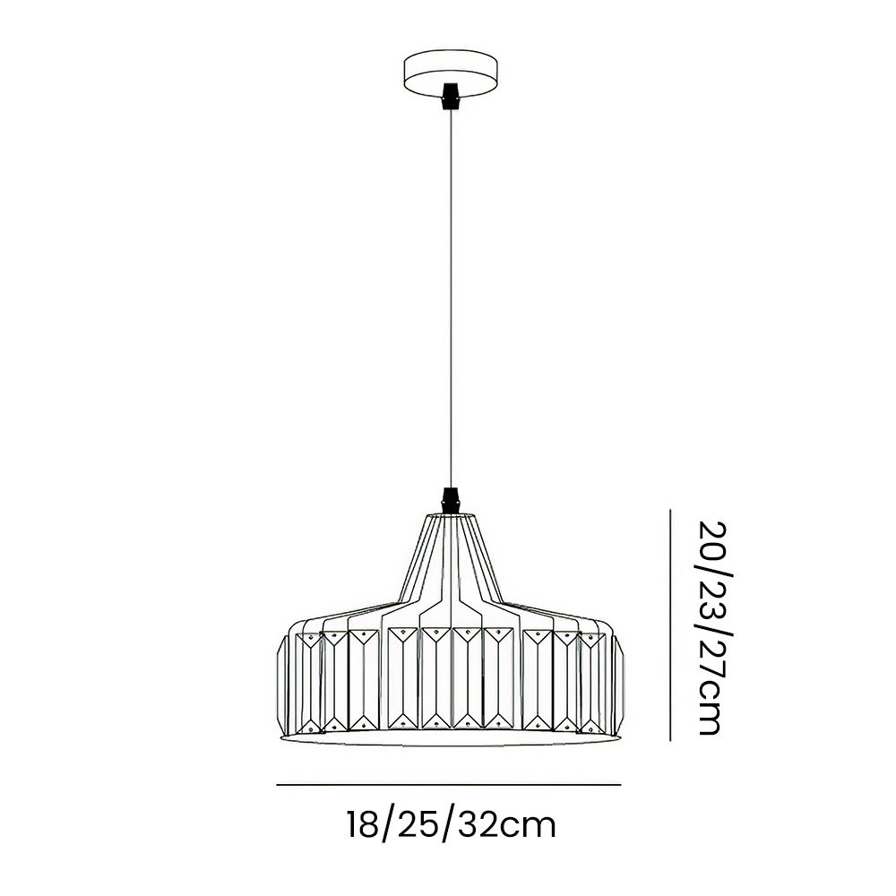 Modern Black Simple Crystal Pendant Light