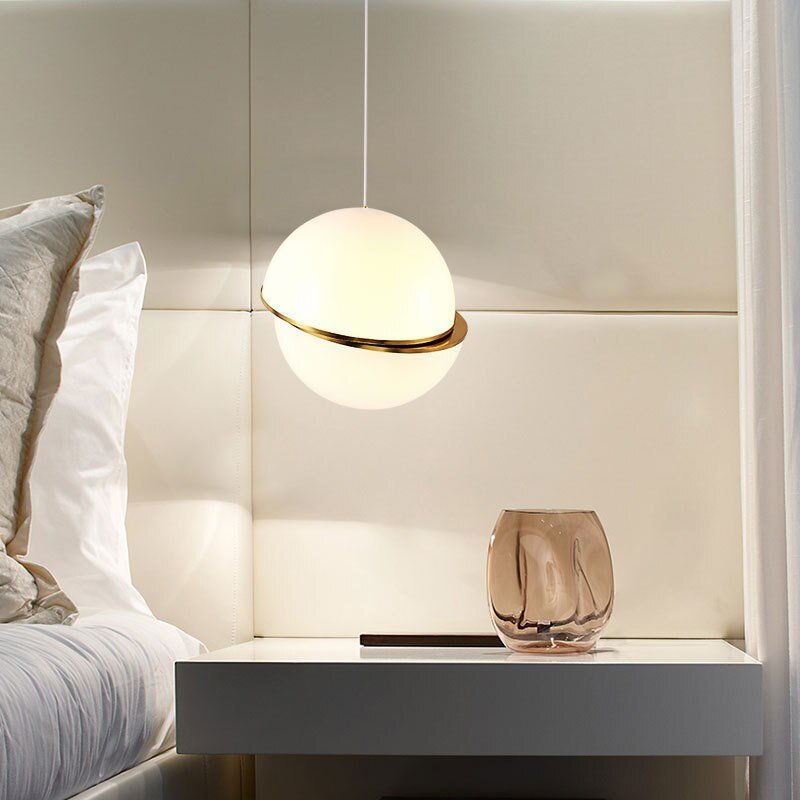 Modern White Misplaced Ball Pendant Light