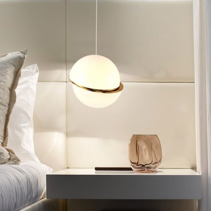 Modern White Misplaced Ball Pendant Light