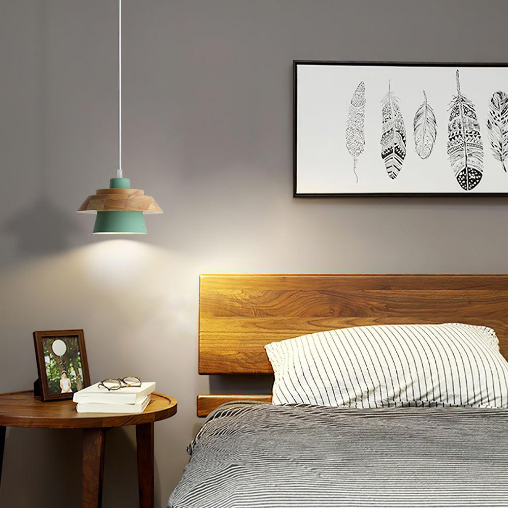 Minimalist Rustic Wood Round Pendant Lights