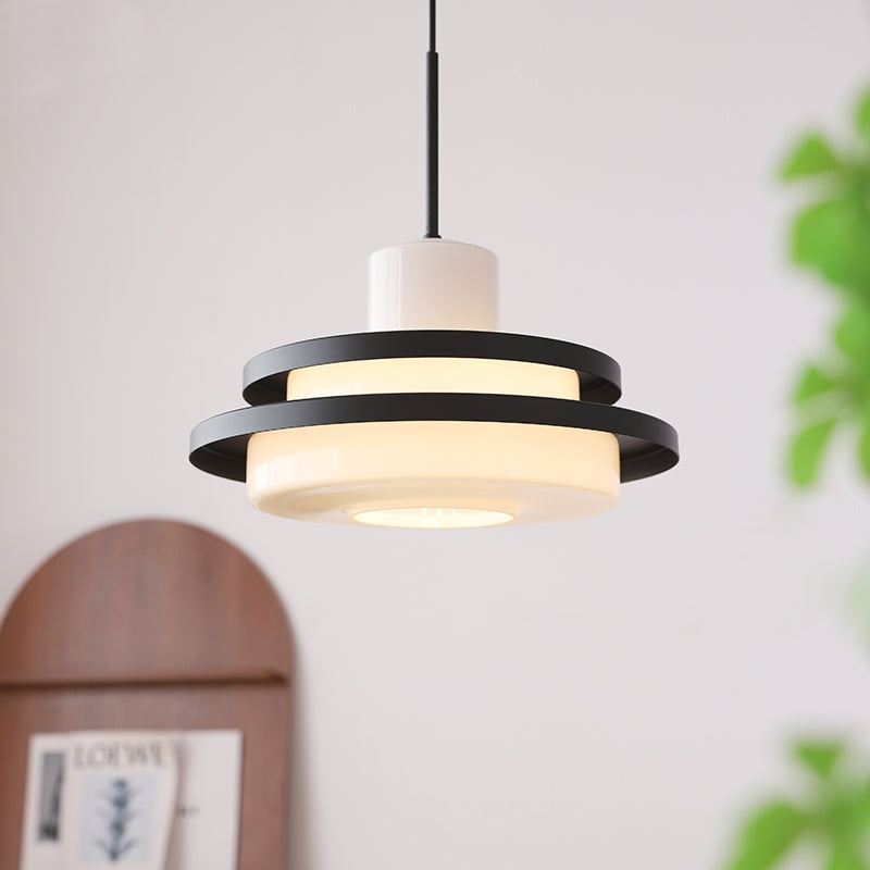 Middle Century Double layer Bauhaus Equator Glass Pendant Light