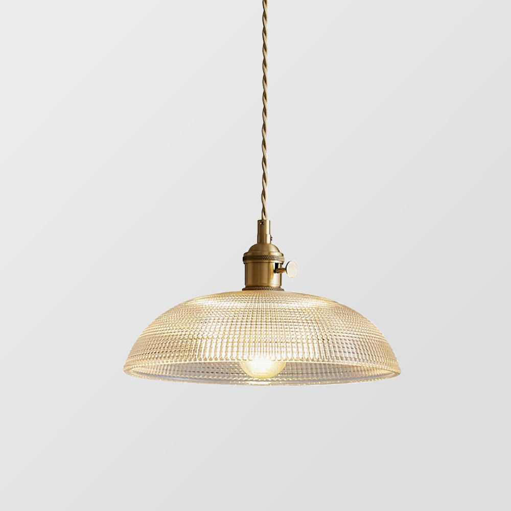 Vintage INS Glass Ribbed Pendant Light