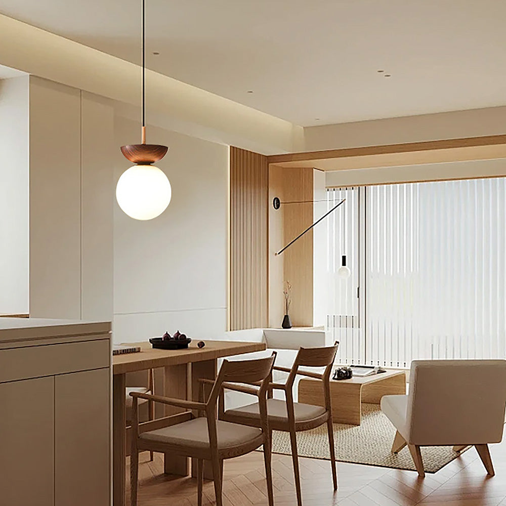 Contemporary Wood Pendant Light