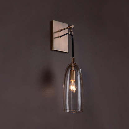 Designer Copper Transparent Glass Wall Lamp for Bedroom -Homdiy