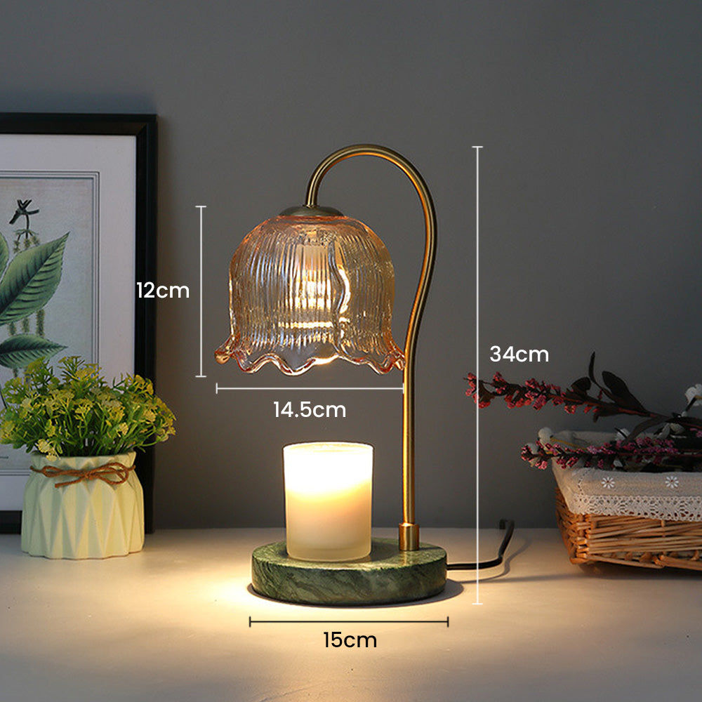 Modern White Flower Shape Glass Mini Candle Warmer Lamp