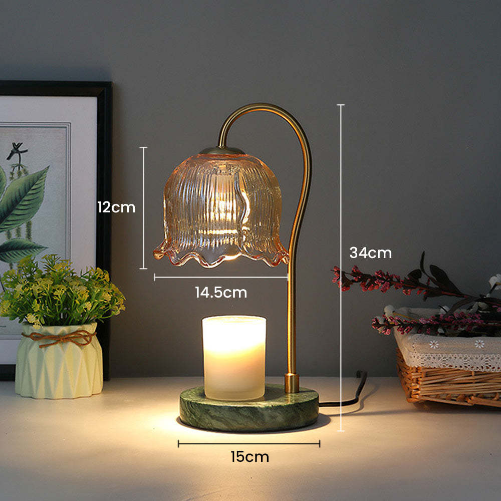 Modern White Flower Shape Glass Mini Candle Warmer Lamp