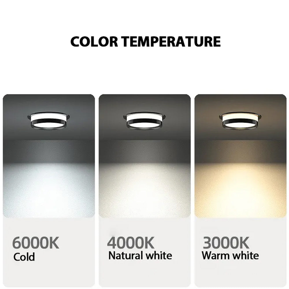 Compact Black Acrylic LED Ceiling Downlight For Hallway