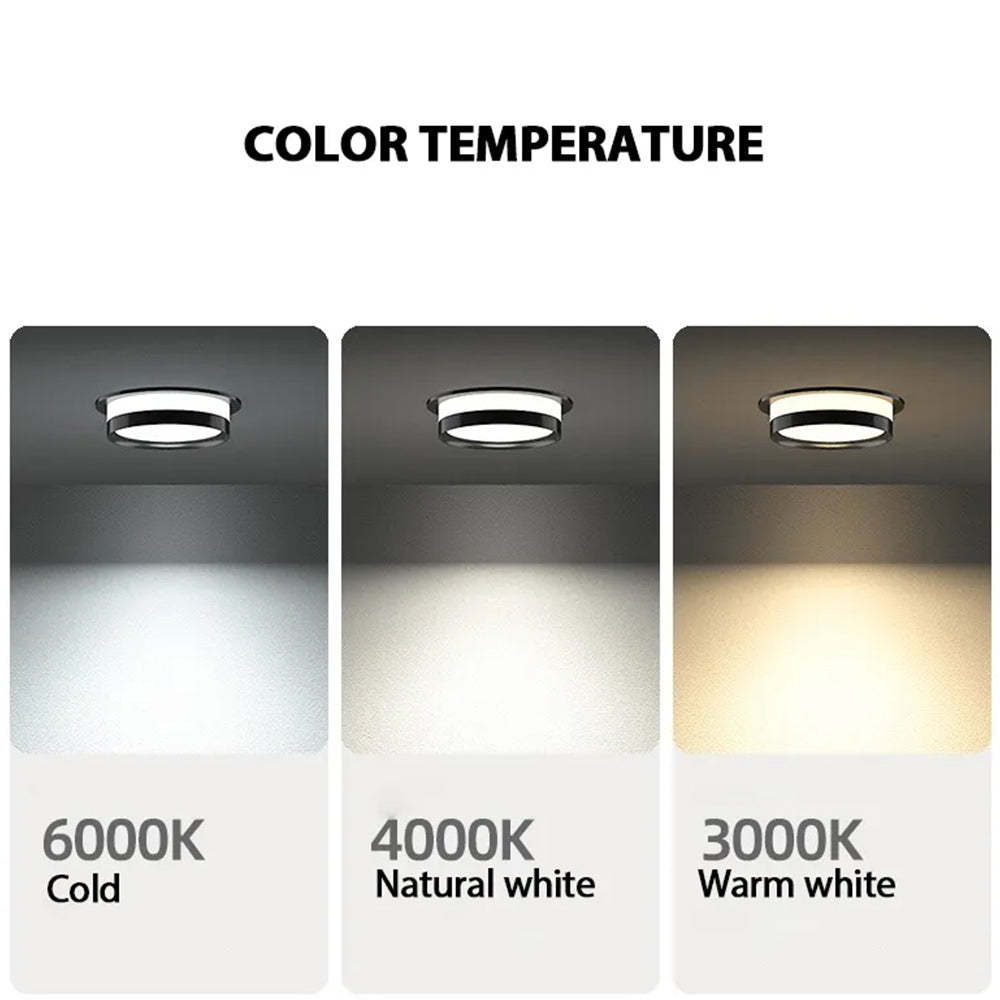 Compact Black Acrylic LED Ceiling Downlight For Hallway