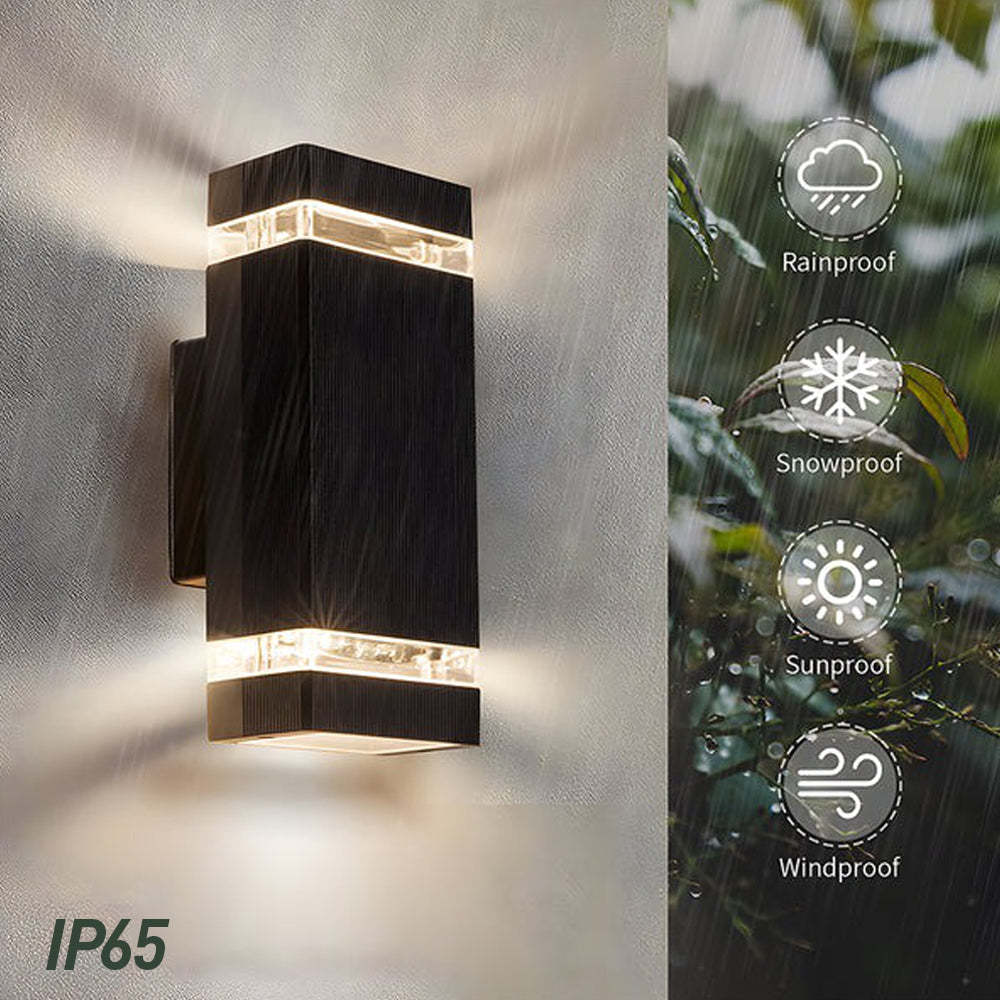 Nordic Elegant Textured Black Aluminum Rustproof Outdoor Wall Lights for Garden Patio