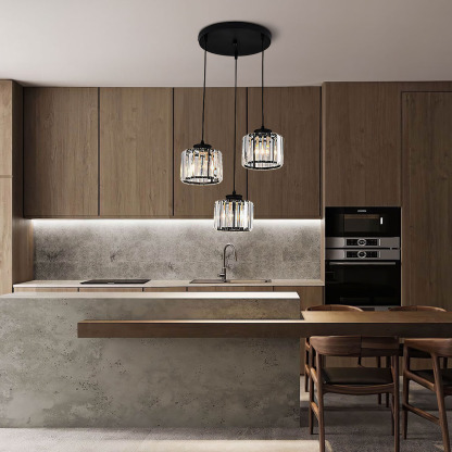 Modern Multi-Head Crystal Kitchen Island Lamps
