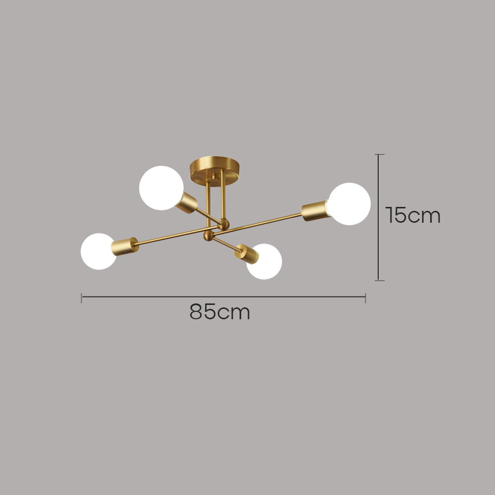 Stylish Muti-Lights Contemporary Gold Iron Living Room Ceiling Lights