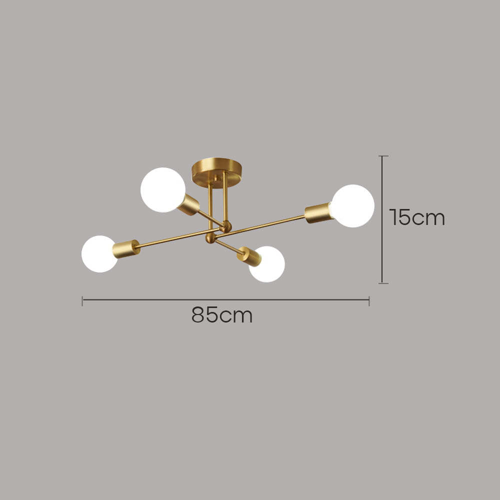 Stylish Muti-Lights Contemporary Gold Iron Living Room Ceiling Lights