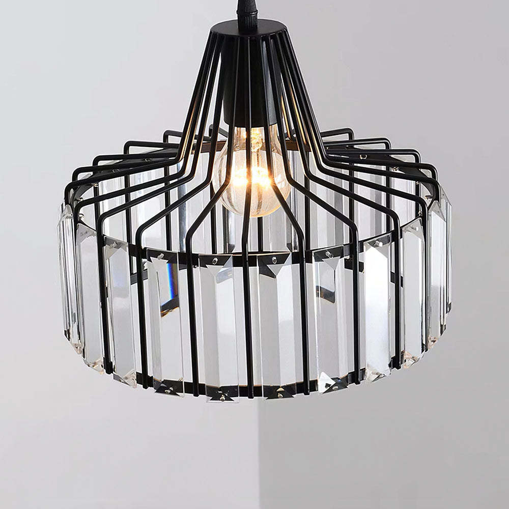 Modern Black Simple Crystal Pendant Light