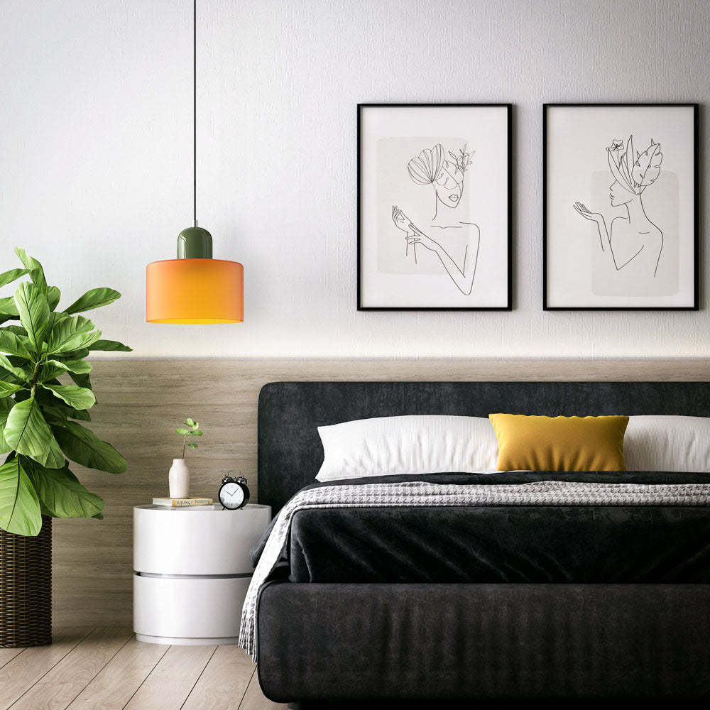 Modern Bauhaus Glass Bedside Pendant Light