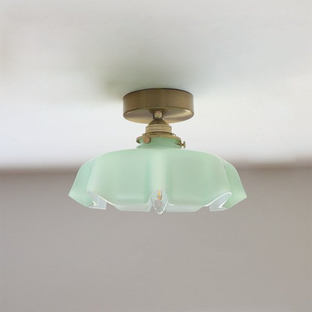 Flower Shaped GlassCeiling Light Macaron Color Ceiling Lamp -Homdiy