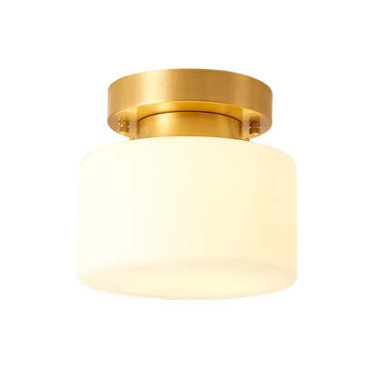 Minimalist Brass White Semi-Flush Ceiling Lighting