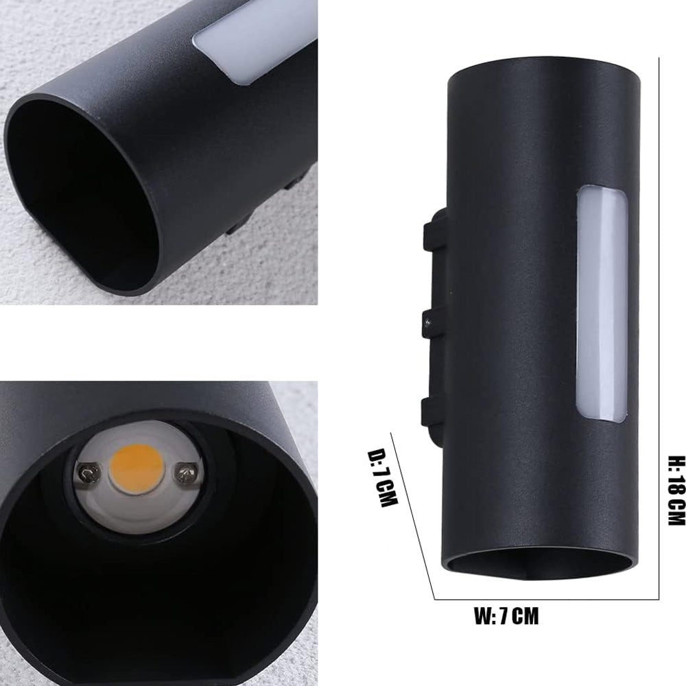 Modern Round IP65 Black LED Outdoor Wall Light